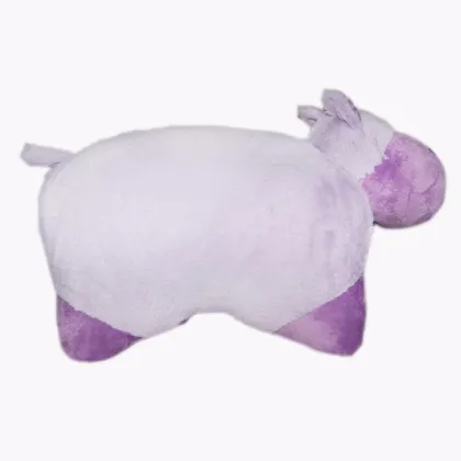 Custom wholesale handmade purple plush pillow, purple cow stuffed toy