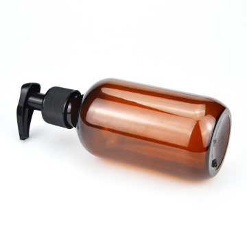 500 ml de embalagem cosmética Round Boston Lotion Pump Show Gel Shampoo Amber Pet Bottle 300ml para detergente
