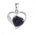 Blue Sandstone Love Heart Birthstone Pendante Colliers de pierre précieuse pour les femmes