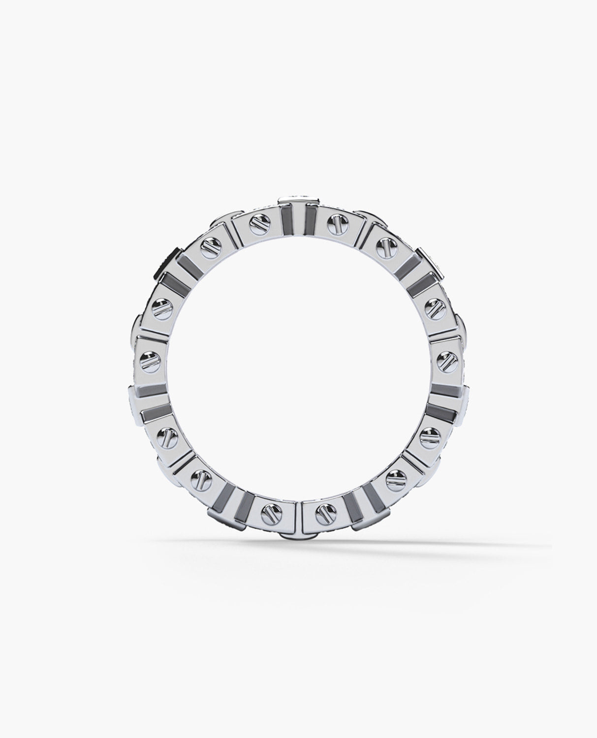 FLORAL JEWELRY วงแหวนด้านข้างแบบกลไกลิงค์แล็บประดับเพชรแสดงลวดลายของสกรู