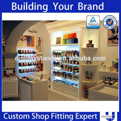 Socks store interior design display racks