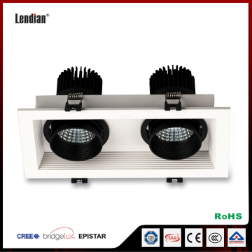 Hot Sales led gimbal ceiling downlight LED Grille Light 30W 2 heads 2x15 led grille light