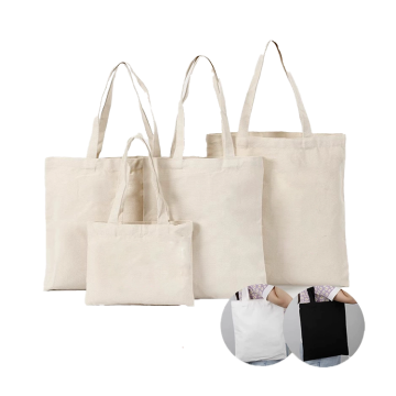 Bolsas de algodón de algodón de compras reutilizables en blanco