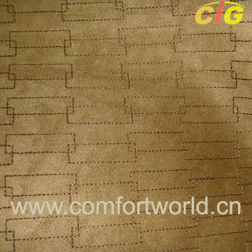 Embroidery Warp Knitting Faux Suede Fabric