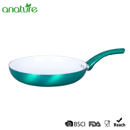 Green Pressed Creamic Customized 7Pcs Cookware Set
