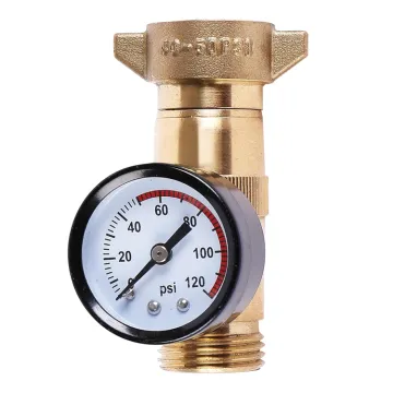 3/4" NH Brass RV Water Pressure Regulator with Gauge and Filter Screen for RVs, Campers, Trailers, and Boats