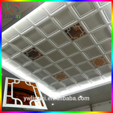 zhejiang wholesale for room roof decoration aluminum artistic ceiling(Dark brown mirror glass aluminum frame)