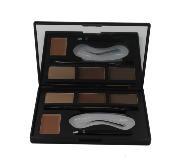 Étiquette privée étanche kit de sourcils à 4 couleurs avec miroir et outils
