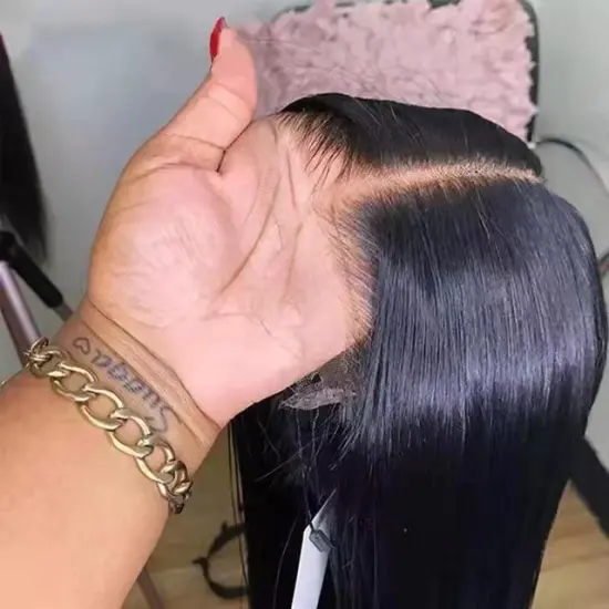 Transparent Lace Frontal Wig Straight 100% Virgin Human Hair Pre Plucked With Baby Hair Peruvian Wholesale Vendor