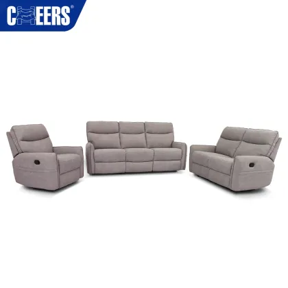 MANWAH CHEERS 3 Seater High-Back Fabric Manual Reclining Sofa