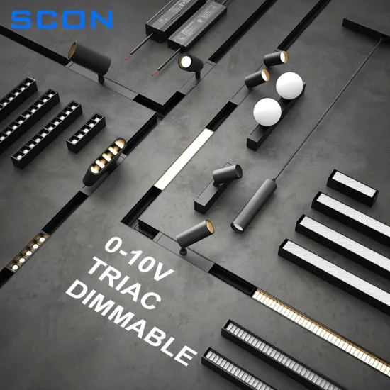 Modern Black Track Lamp with 0-10V/DALI Dimming