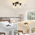 Semi Flush Mount Glass Shade Ceiling Light