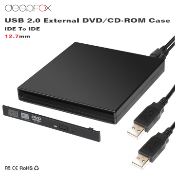 DeepFox 12.7mm USB 2.0 IDE Portable Optical Drive Case Kit External Mobile Enclosure DVD/CD-ROM Case For Laptop