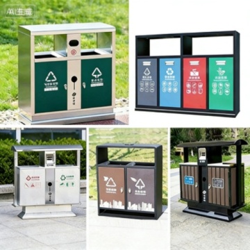 Durable Stainless Steel Trash Can for Public Areas