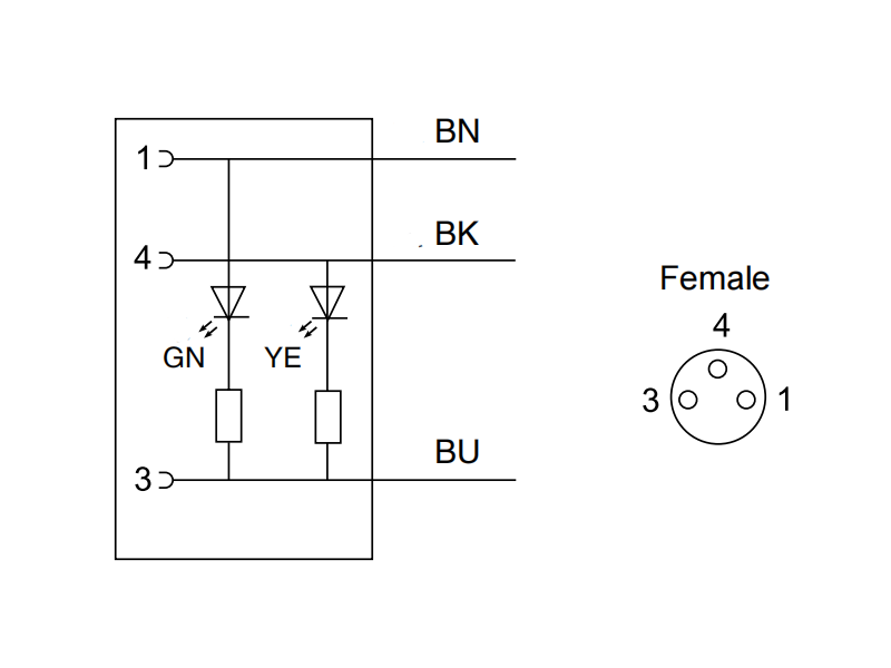 M8 female connection cable M8 female connection cable