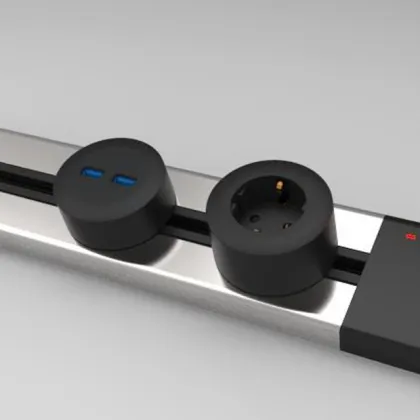 Cost-effective Power Track with 2 Adapters and Removable Socket