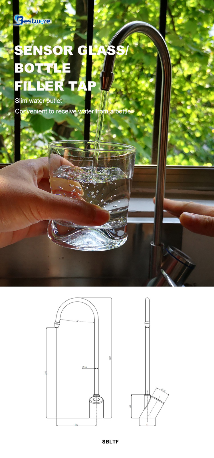 Drinking bubble faucet with sensor