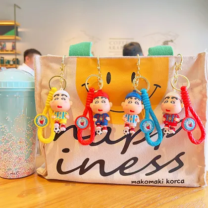 Wholesale Japanese Anime Keychains: Crayon Shin-Chan, Soccer 3D Doll Car Keyrings & Kids' Gifts