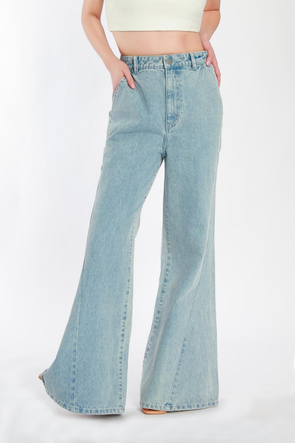 Light Blue Jeans with Wide Legs