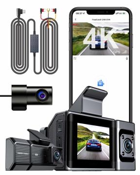 4K UHD 3 channel dashcams built-in GPS