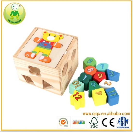 2015 New Colorful Kids Educational Wooden Blocks Box