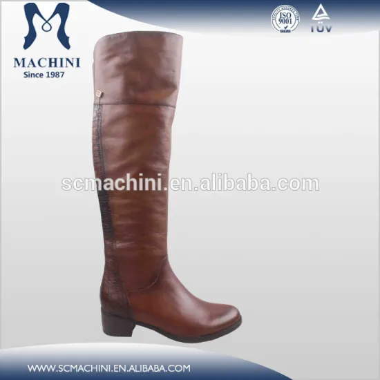 Crocodile texture womens leather over the knee boot