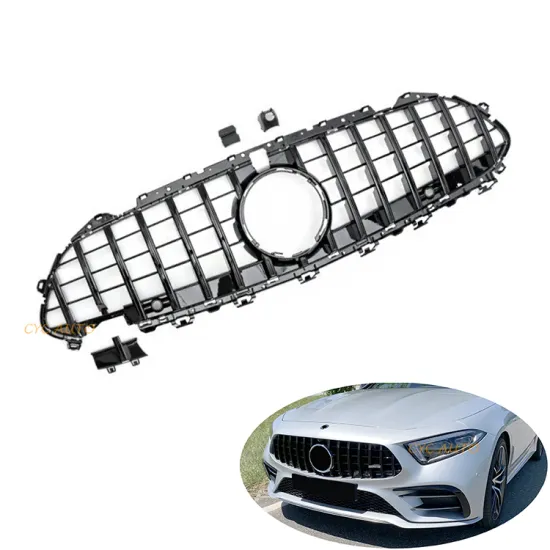 C257 CLS63 GT Style Front Bumper Grille for Mercedes Benz CLS Class Coupe W257 2019-2021