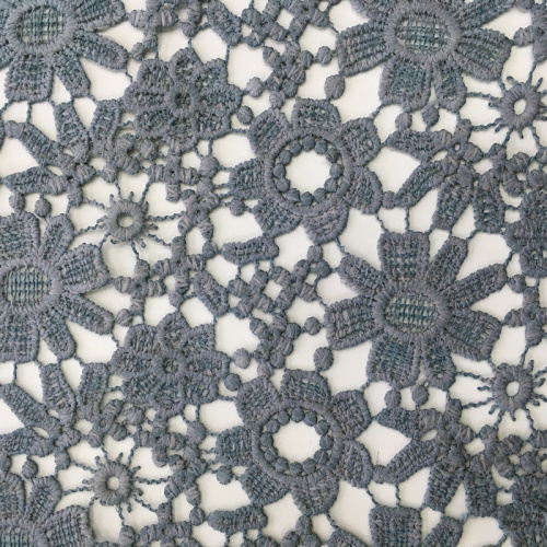 Mat Poly Piece Dyed Chemical Lace Embroidery Fabric