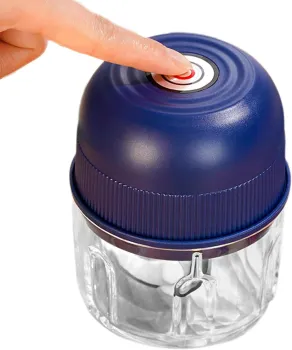 Portable Rechargeable Electric Garlic Chopper - Mini Food Processor for Nuts, Chili, and Onions