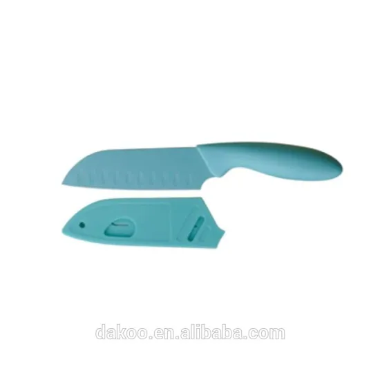 5" Blue Color Non-Stick/Coated Santoku Knife