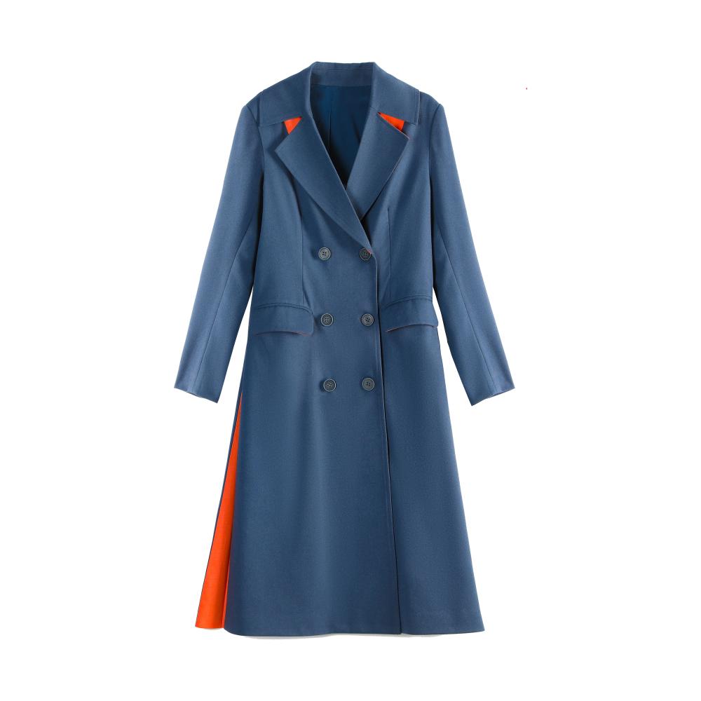 Suit-style Long Sleeve Trench Coat