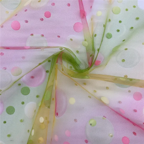 High Quality Shiny Rainbow Tulle Fabric for Skirts