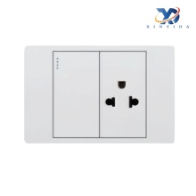 মেটাল প্লেট একক নিয়ন্ত্রণ প্রাচীর সুইচ সকেট