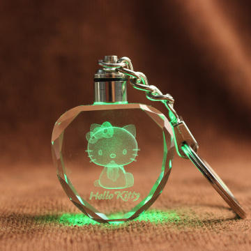 Customized 3D Laser Hello Kitty Crystal Key Chain - Cheap Valentine's Day Gifts