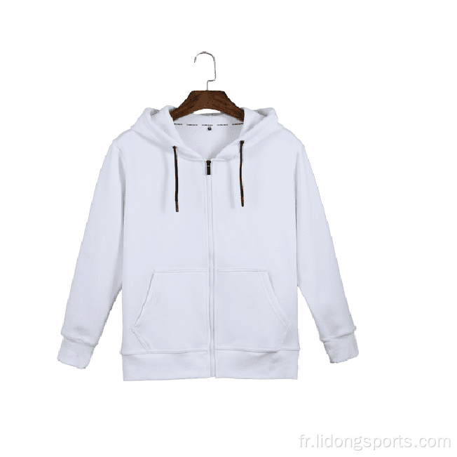 Wholesale personnalisé 100% coton unisexe zipper sweatshirt vêtements