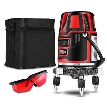 5-Line Infrared Self-Leveling Cross Red Laser Level for Walls, Grounds, and All-Around Applications