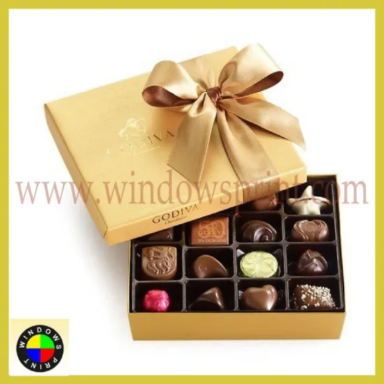 Luxury golden paper chocolate boxes packaging