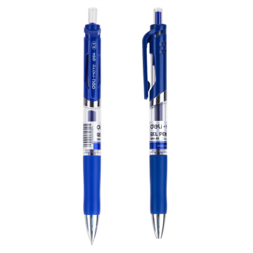DELI 10430 High Quality Retractable Gel Pens - Blue/Black 0.5mm Smooth Writing