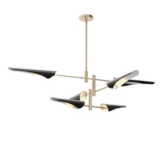 Sophisticated Modern Brass Chandelier