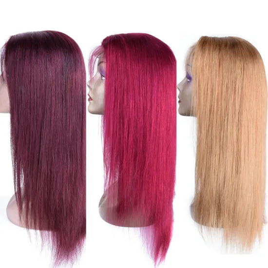 150% density pre plucked different colors straight 4*4 lace closure wig in stock