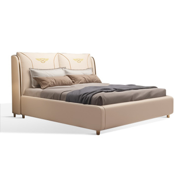 Modern Designer Luxury Leather Queen Upholstered Comfortable Bed