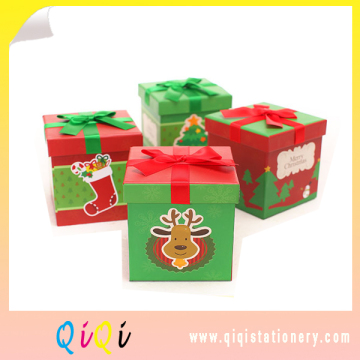 Small Christmas cardboard gift box with lids