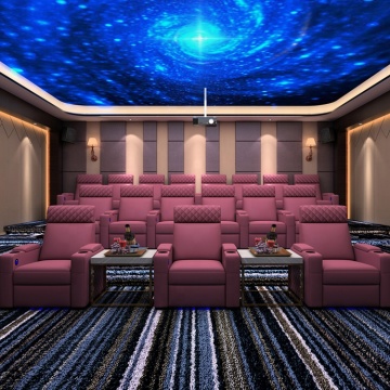 Top Grain Leather 2-Seat Power Recliner Sofa with LED Cup Holders for Home Theater