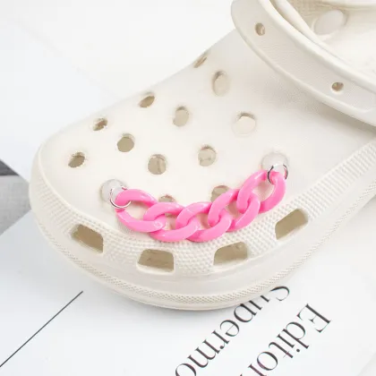 Hole DIY Accessories: Fashion Color Acrylic Chain Decorations for Shoes