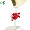 Marcador bonito do vidro de vinho do silicone de FDA para o partido