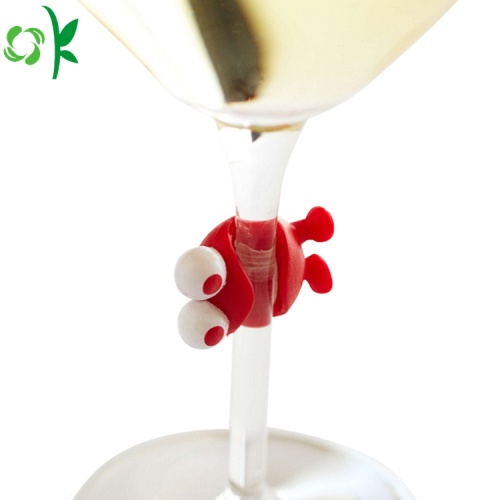 FDA Lucu Silicone Wine Glass Marker untuk Partai