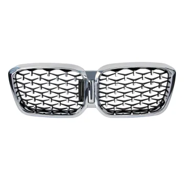 2022 New Arrival Car Front Bumper Grill Mesh Diamond All Silver ABS Grille for BMW X3/X4 G01/G02/LCI