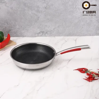 Three-layer steel frying pan