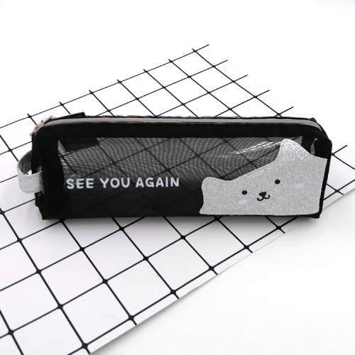 Nylon Mesh Pencil Case Custom school office transparent mesh pencil case Factory