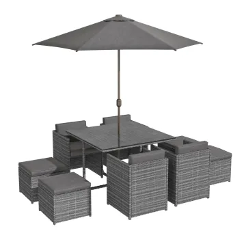 Poly Rattan Dining Garden Table and Chair Set